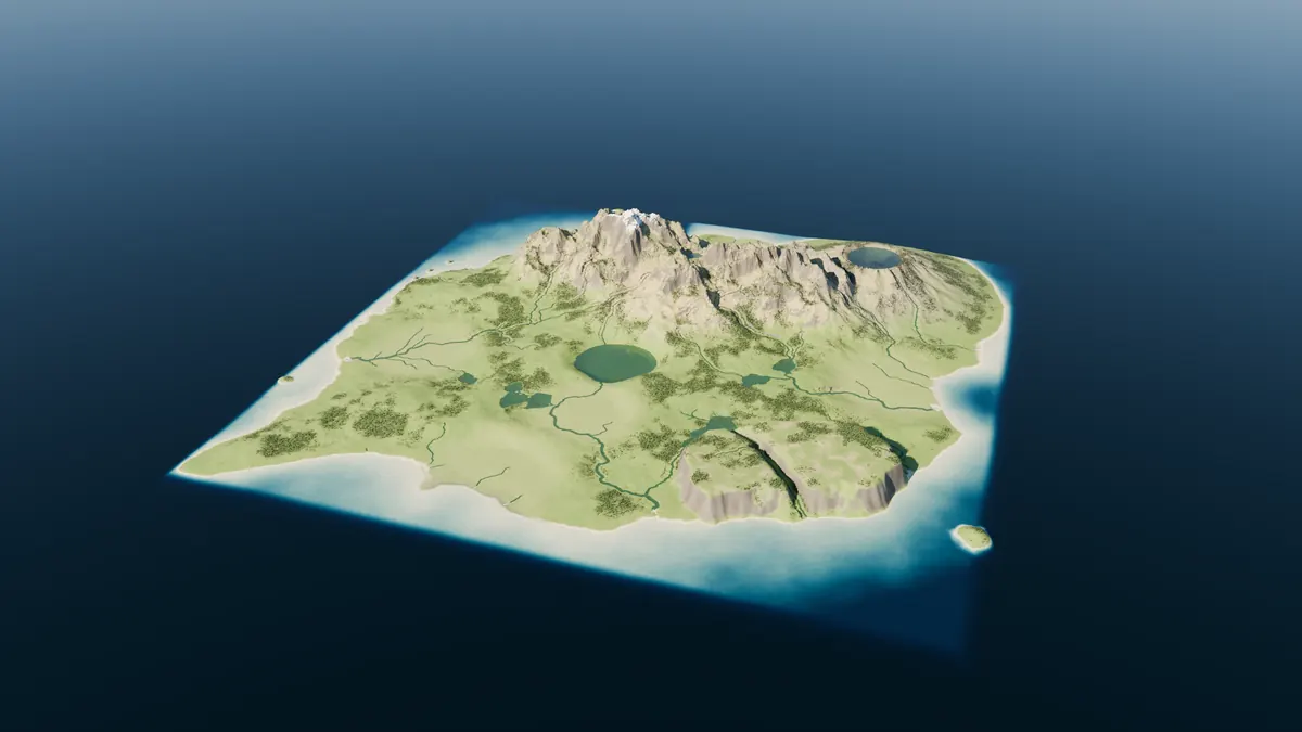 Island landscape from above